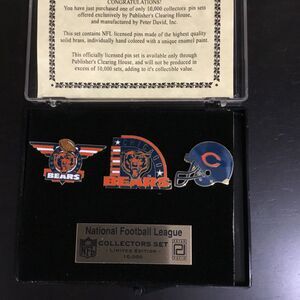 Chicago Bears Collector Pin Peter David Set Of 3 Limited Edition Broken Case